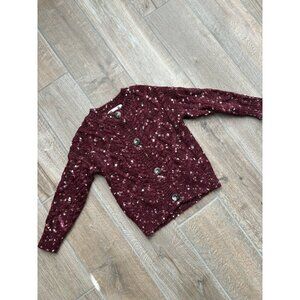 Cotton On Kids Marled Burgundy Cardigan Sz 4